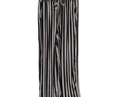 Xhilaration Navy Striped Paperbag Waist Wide Leg Palazzo Pants- Size L (Inseam 25.5 ) Sale