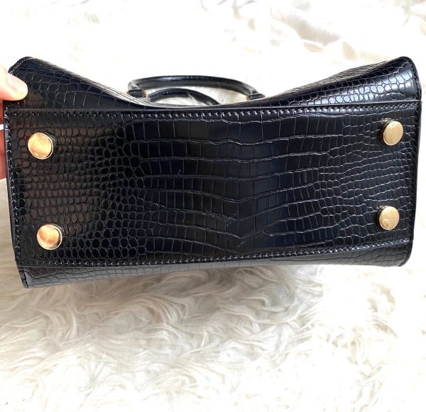 Urban Expressions Black Vegan Leather Magnetic Closure Handbag with Shoulder Strap NWT Online Sale