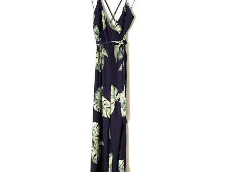 Dress Forum Navy Palm Print Palazzo Jumpsuit NWT- Size M (sold out online) Fashion