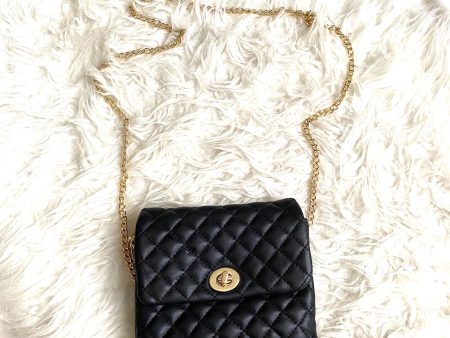 Mali + Lili Black Quilted Vegan Leather Belt Bag with Chain Strap NWT Hot on Sale