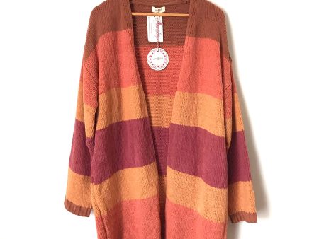 Umgee (Pink Lily) Striped Chenille Cardigan NWT- Size S For Discount