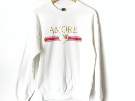 Monogrammed Gildan “Amore” Pullover- Size M Fashion