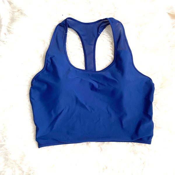 Summersalt Navy Racerback and Mesh Built In Bra Swim Top- Size 10 (TOP ONLY) on Sale