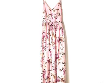 Pink Lily Pink Open Back Floral Maxi Dress- Size L (see notes) Supply