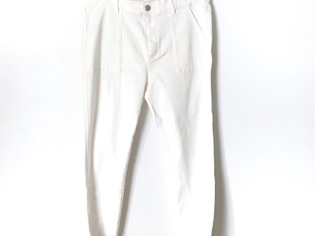 LOFT White Skinny Crop Distressed Hem Jeans NWT- Size 31 12 (Inseam 25.5 ) on Sale