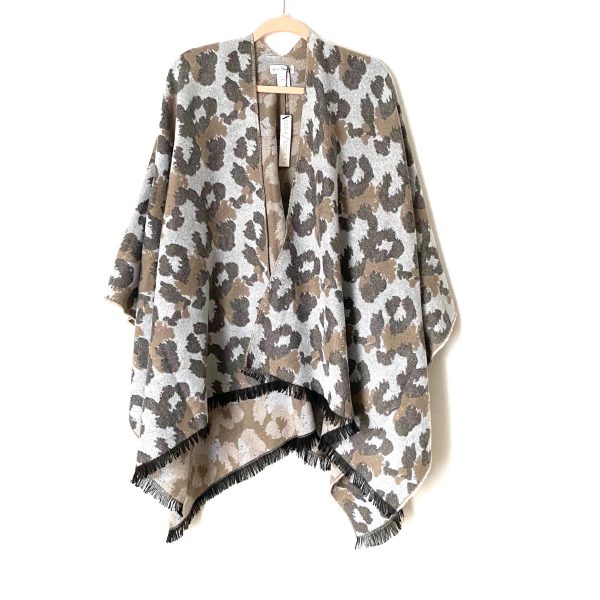 Sole Society Animal Print Shawl Poncho NWT- Size OS Online Sale