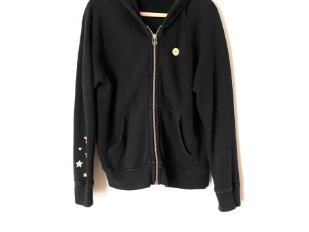 Soul Cycle Black Gold Wheel Zipper Hooded Sweatshirt- Size L Discount