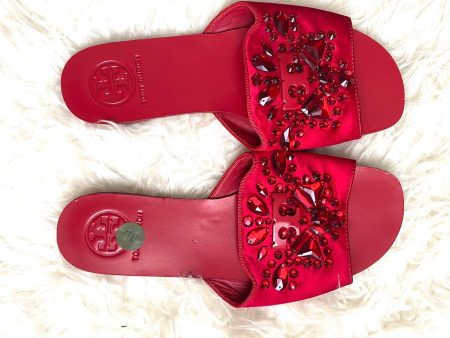 Tory Burch Red Beaded Sandal- Size 6.5 Online now