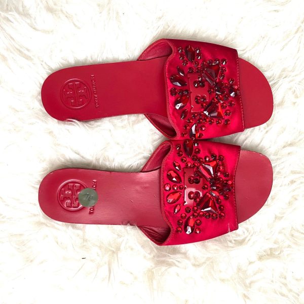 Tory Burch Red Beaded Sandal- Size 6.5 Online now