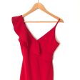 Aqua Brand Red Ruffled Hem Dress- Size XS For Sale