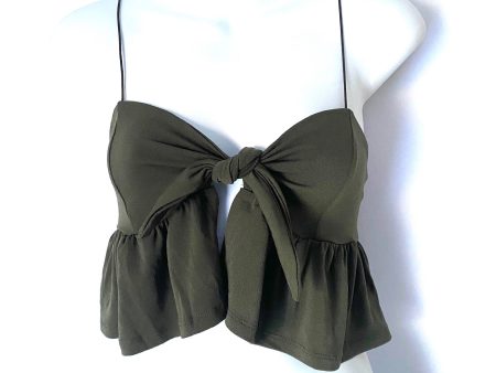 Urban Outfitters Olive Front Tie Crop Top- Size XS For Sale