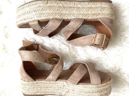 Bamboo Strappy Espadrille Platform Shoes- Size 7 For Discount