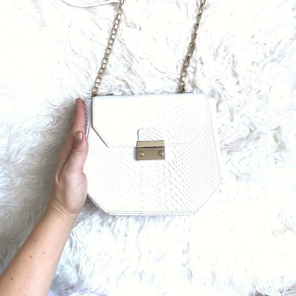 White House Black Market White Embossed Small Crossbody Cheap