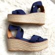 Tory Burch Navy Espadrille Wedges- Size 10 (brand new condition) Sale