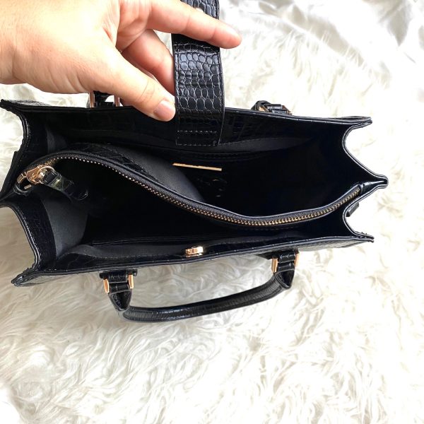 Urban Expressions Black Vegan Leather Magnetic Closure Handbag with Shoulder Strap NWT Online Sale