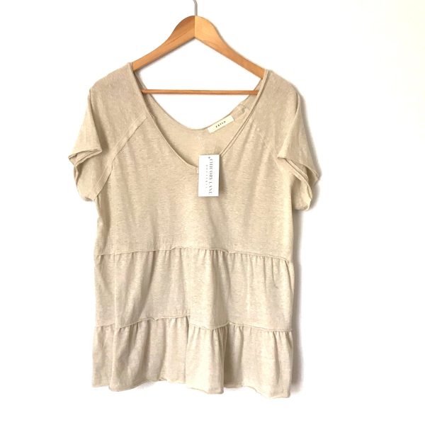 Entro Tan Tiered Babydoll Top NWT- Size S Cheap