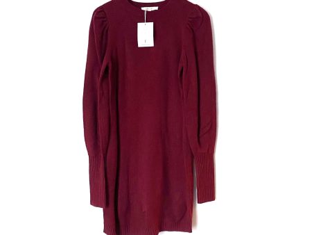 WAYF Burgundy Puff Sleeve Sweater Dress NWT- Size XS (sold out online) Cheap