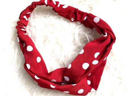 No Brand Red and White Polka Dot Headwrap Online Hot Sale