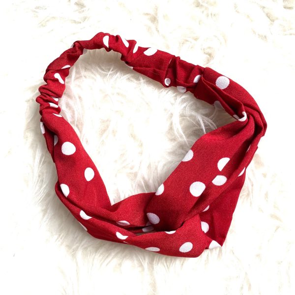 No Brand Red and White Polka Dot Headwrap Online Hot Sale