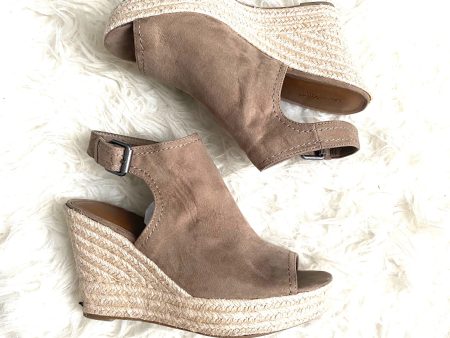 Universal Thread Brown Peep Toe Espadrille Wedges- Size 8 Online Hot Sale