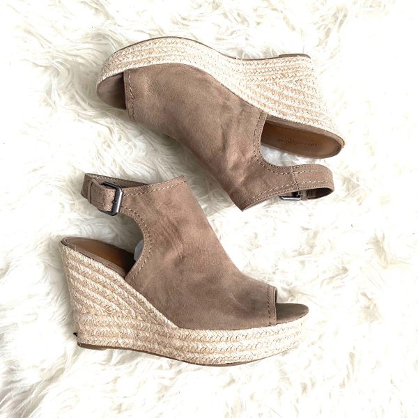 Universal Thread Brown Peep Toe Espadrille Wedges- Size 8 Online Hot Sale