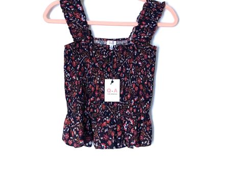 Q+A Los Angeles Red Floral Smocked Tank NWT- Size S Sale