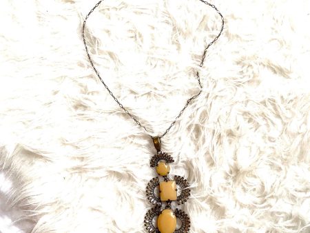 J Crew Three Tiered Yellow Stone Necklace Online Sale