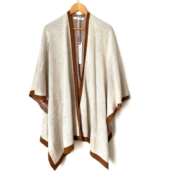 Mustard Seed Cream and Brown Poncho NWT- Size S Sale