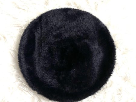 Chico’s Black Faux Fur Beaded Baret Hat Hot on Sale