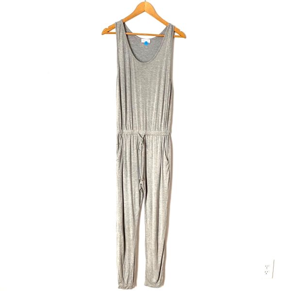 Pink Lily Grey Drawstring Waist Jumpsuit- Size M Online Sale