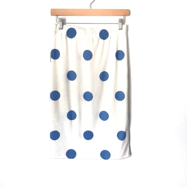 No Brand Blue Polka Dot Cotton Pencil Skirt- Size S Fashion