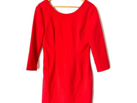 Tea & Cup Red Dress with Scalloped Back and Bow- Size M (see notes) on Sale