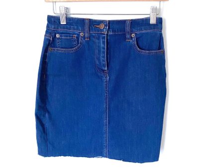 J Crew Stretch Denim Raw Hem Skirt- Size 25 For Cheap