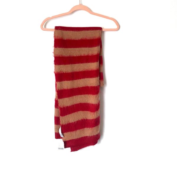 UO Red Striped Acrylic Blanket Scarf NWT Hot on Sale