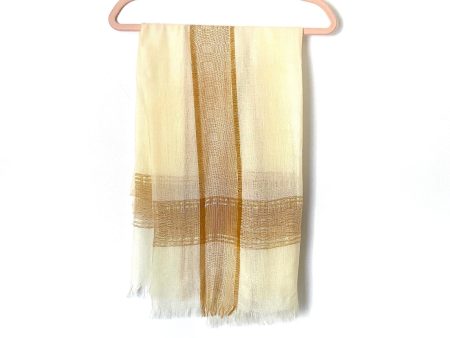 No Brand White Brown Gold Scarf on Sale