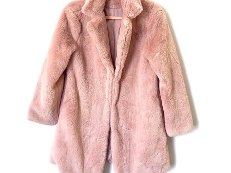 Simplee Pink Faux Fur Hook and Eye Closure Coat- Size S Online Hot Sale