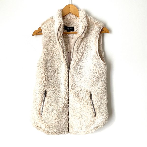 Love Tree Cream Sherpa Zipper Vest NWT- Size S Discount