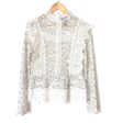 Vici White and Black Crochet & Lace Long Sleeve Mock Neck Blouse- Size S Supply