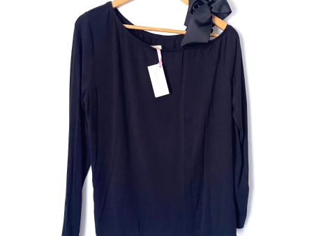 Evy’s Tree “The Ellie” Black Tie Shoulder Long Sleeve Top NWT- Size M Online now