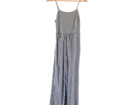 American Eagle Grey & White Striped Jumpsuit- Size XS on Sale