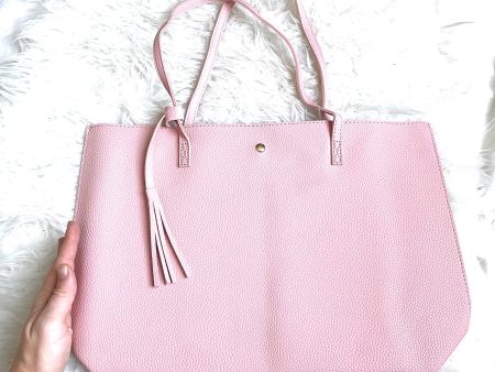 No Brand Pink Embossed Tassel Large Hand Bag Cheap