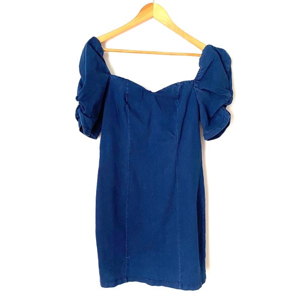 Tea & Cup Denim Puff Sleeve Dress NWT- Size M Sale