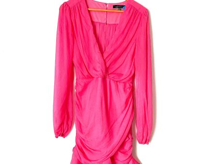 Blue Blush Hot Pink Shimmer Dress with Exposed Key Hole Back- Size M For Sale