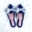 Margaux Gal Meets Glam Blue Bow Mules- Size 42 For Sale