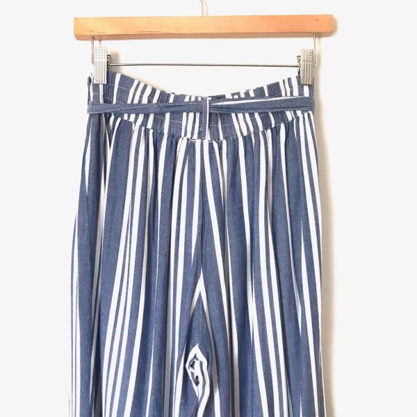 Express Blue and White Striped Flowy Pants- Size S (Inseam 29 1 2”) Discount