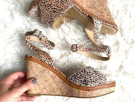 CL by Laundry Animal Print Textured Peep Toe Wedges- Size 11 Cheap