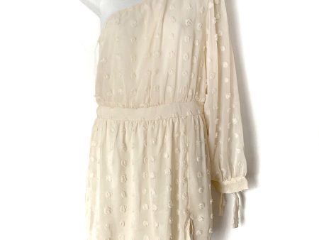 Baevely Cream Swiss Dot One Shoulder Dress- Size M Cheap