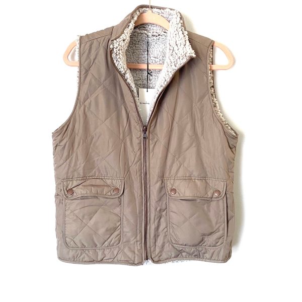 Thread & Supply Reversible Fleece Lined Quilted Vest NWT- Size M on Sale