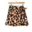 Oscar St Animal Print Faux Wrap Ruffle Skirt- Size L Online now