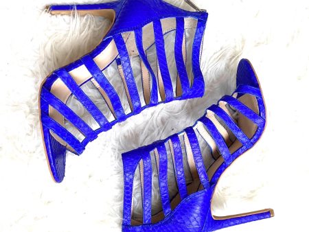 Vince Camuto Blue Animal Print Heels- Size 7 Hot on Sale